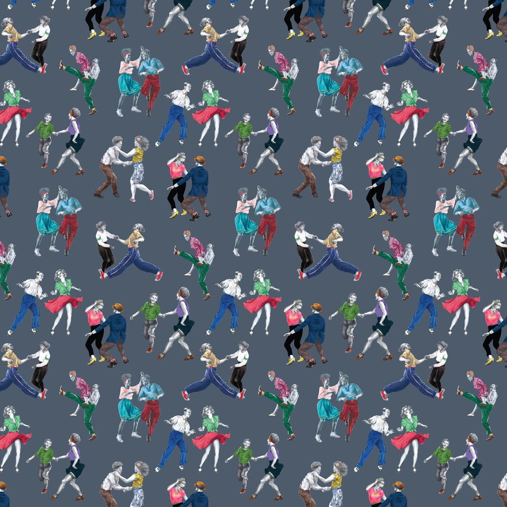Swing Time Wallpaper - Blue - The Graduate Collection - AH1SWINGBLUE - Premier Wallcovering