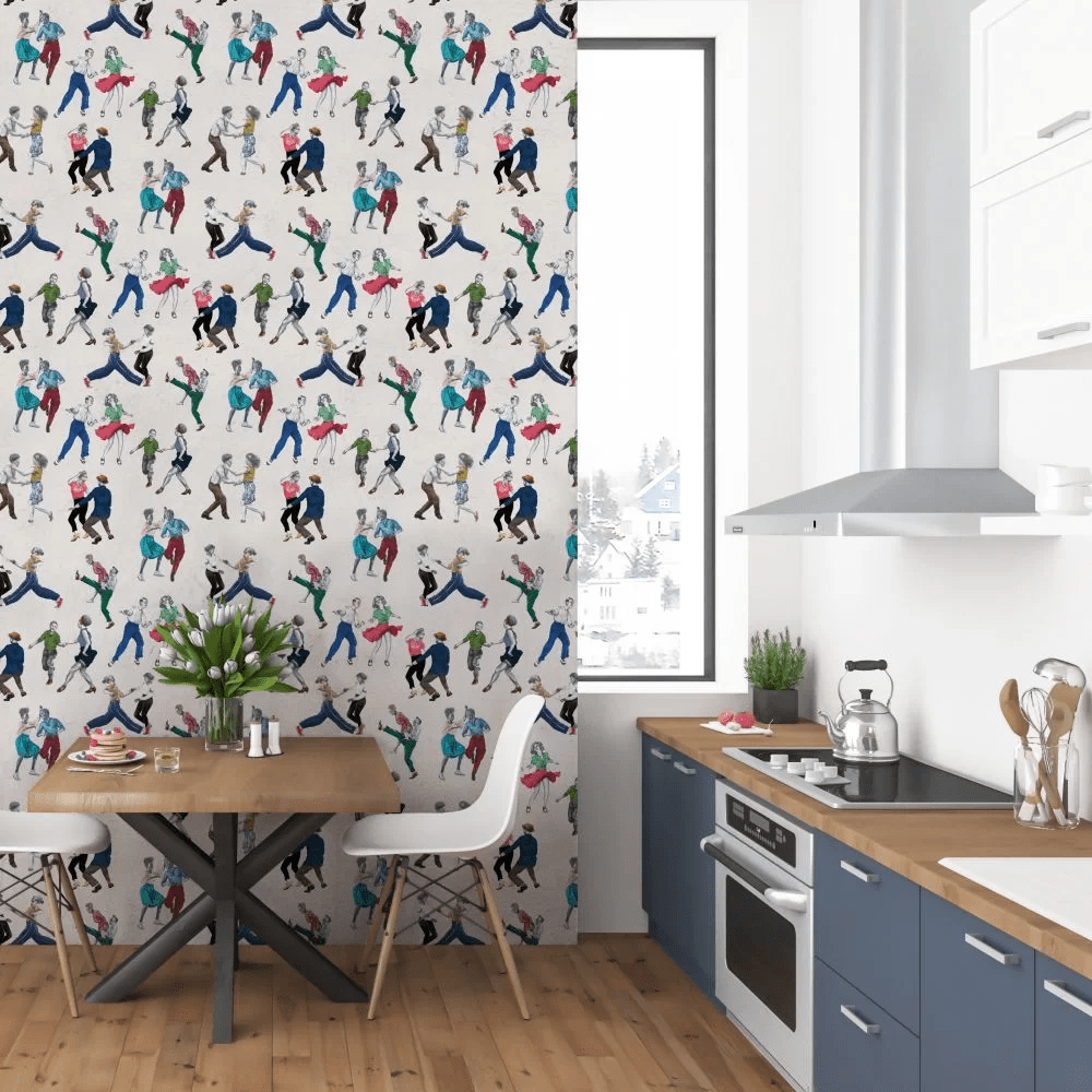 Swing Time Wallpaper - Cream - The Graduate Collection - AH1SWINGCREAM - Premier Wallcovering