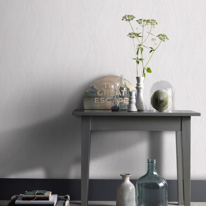 Swing Wave Metallic Wallpaper - White - Erismann - 10317 - 01 - Premier Wallcovering