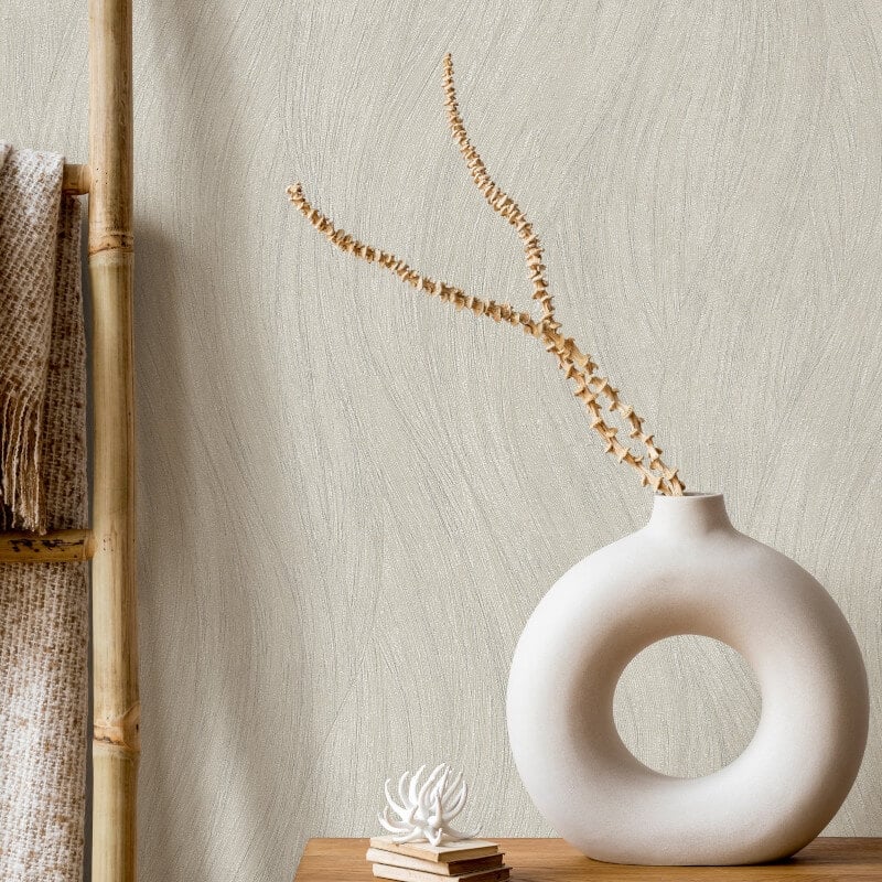 Swing Wave Metallic Wallpaper - Beige - Erismann - 10317 - 02 - Premier Wallcovering