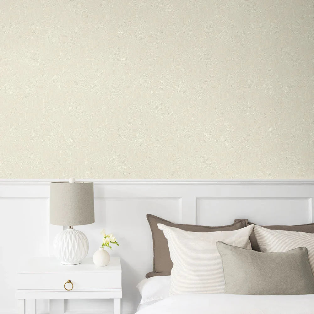 Swirl Geo Wallpaper - Light Beige - NextWall - NW56705 - Premier Wallcovering