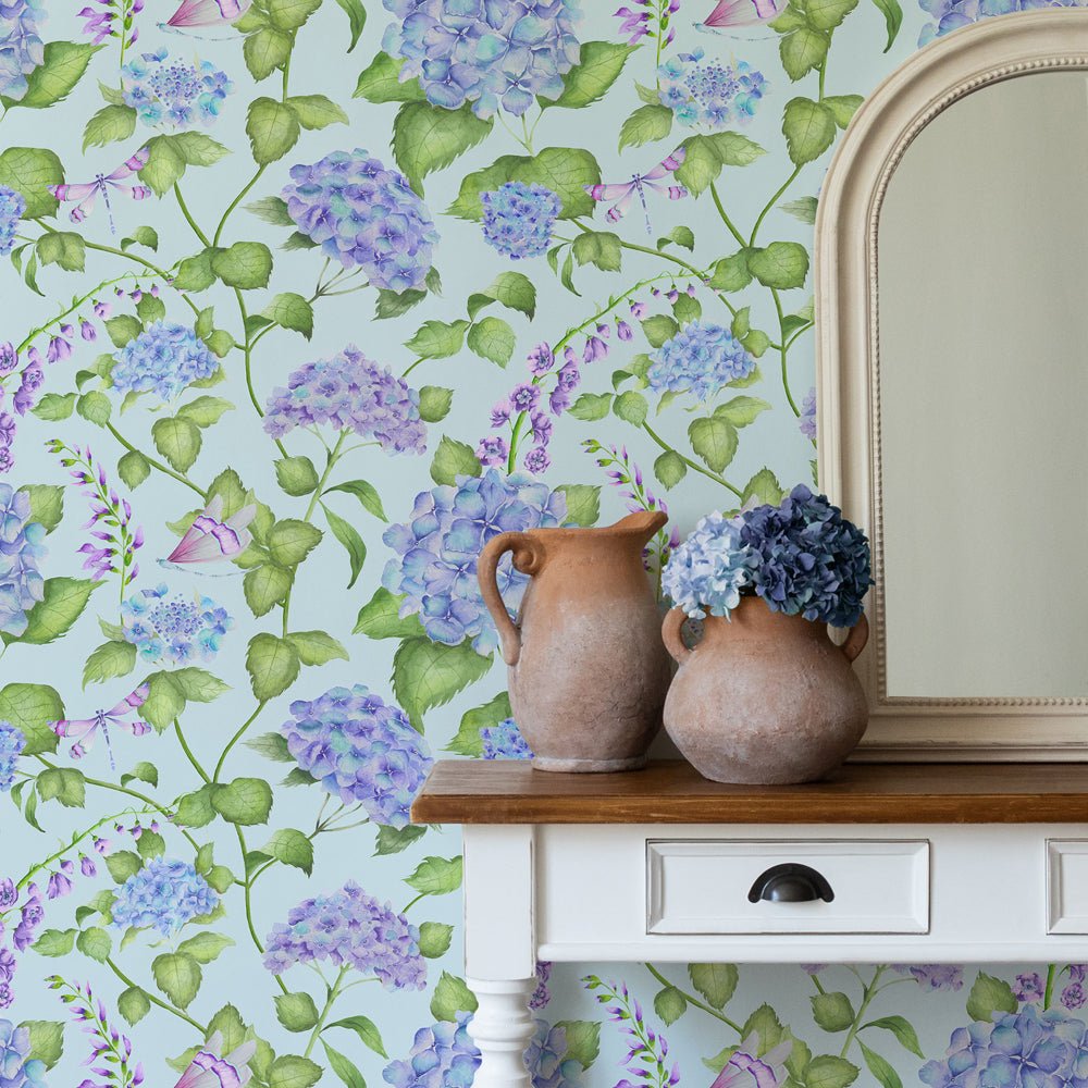 Sylvana Wallpaper - Duck Egg Blue - Voyage Maison - SYLVANA/WPO/DEB - Premier Wallcovering