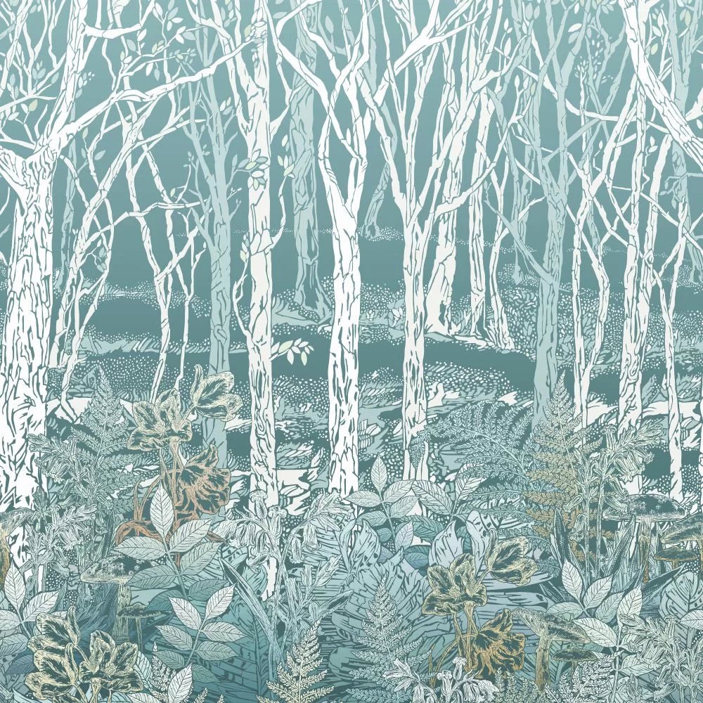 Sylvania Wallpaper - Mint / Teal - Osborne & Little - W7457-01 - Premier Wallcovering