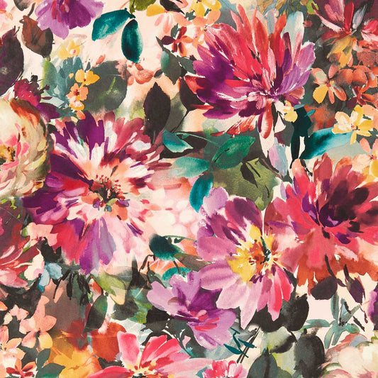 Tahiti Wallpaper - Amethyst/Emerald - Clarke & Clarke - W0145/01 - Premier Wallcovering