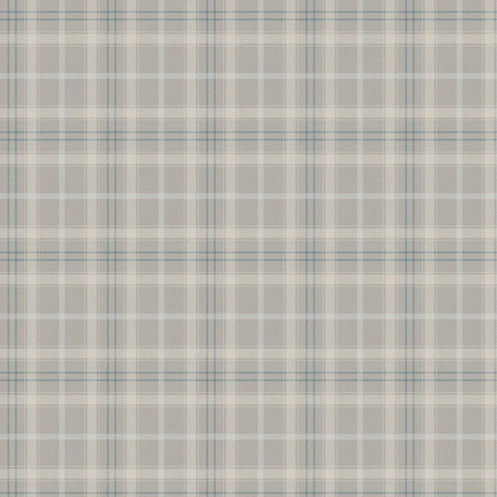 Tailor Plaid Wallpaper - Argos Grey & Blue - NextWall - NW54308 - Premier Wallcovering