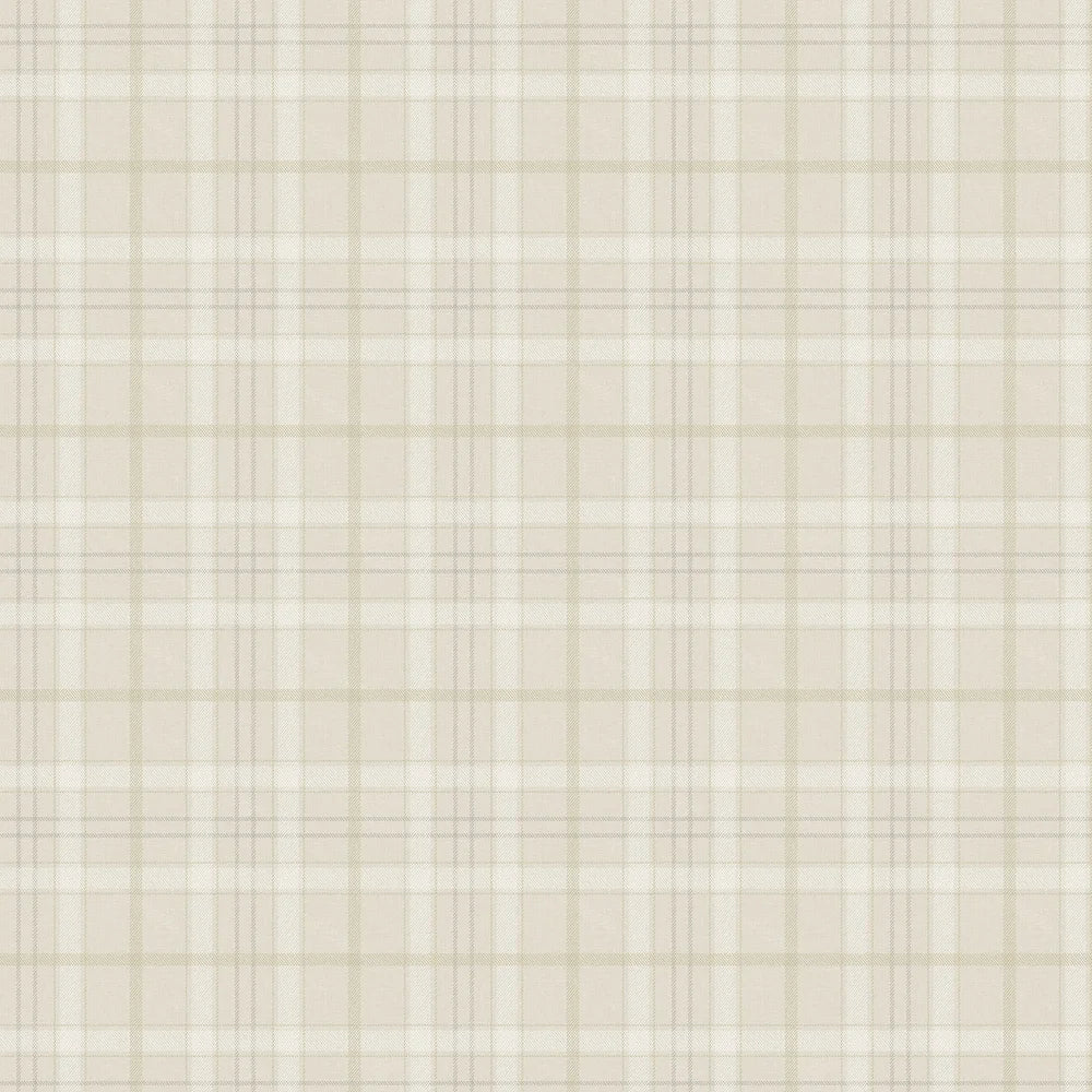 Tailor Plaid Wallpaper - Neutral - NextWall - NW54307 - Premier Wallcovering