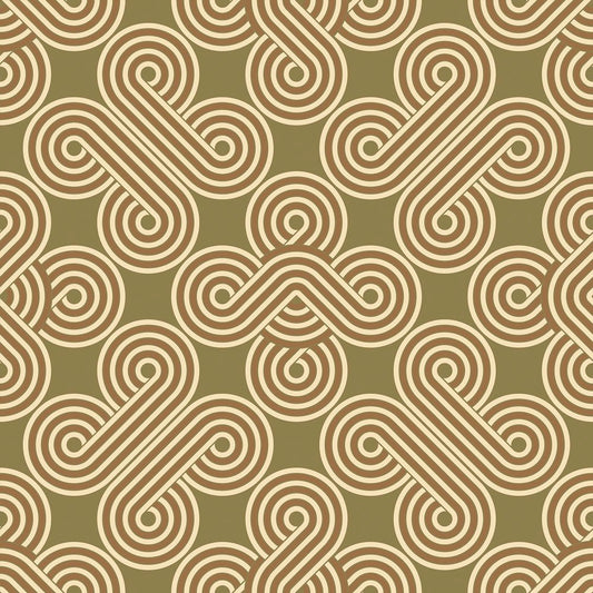 Take The Biscuit Wallpaper - Vanilla & Butterscotch on Olive Green - Lust Home - LH900513 - Premier Wallcovering
