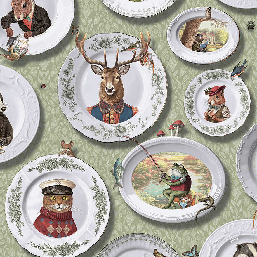 Tales of the Manor Wallpaper - Sage - Holden Décor - 91962 - Premier Wallcovering