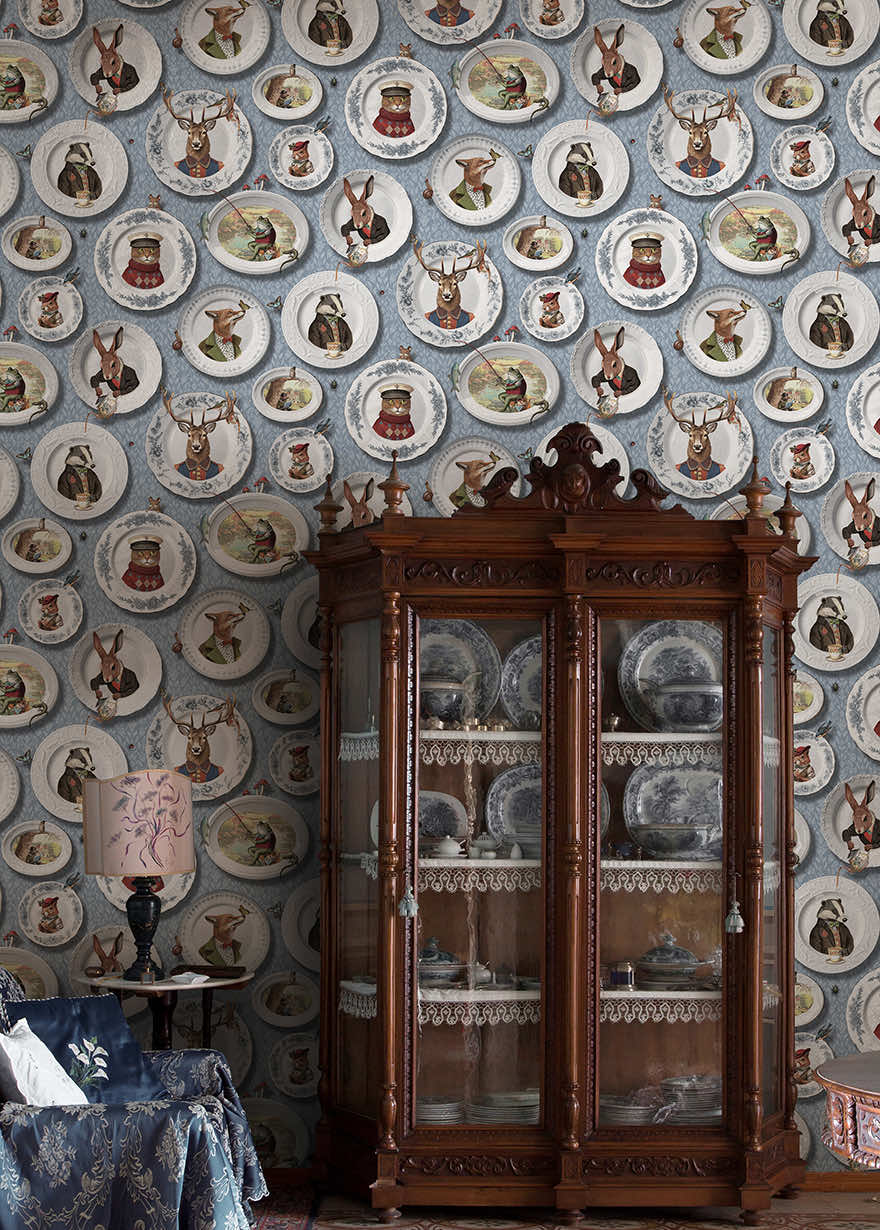 Tales of the Manor Wallpaper - Blue - Holden Décor - 91961 - Premier Wallcovering