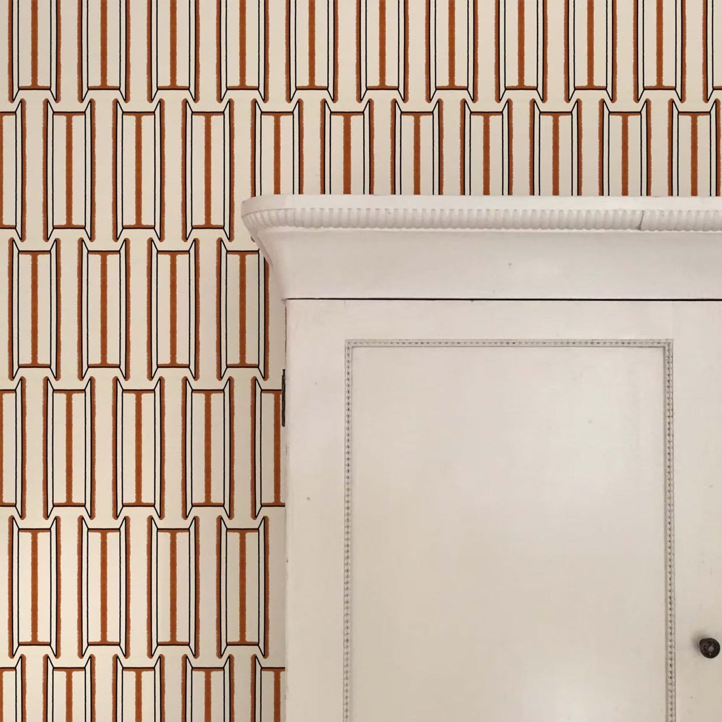 Tangier Wallpaper - White and Brown - Ottoline - W/TAN/101/2 - Premier Wallcovering