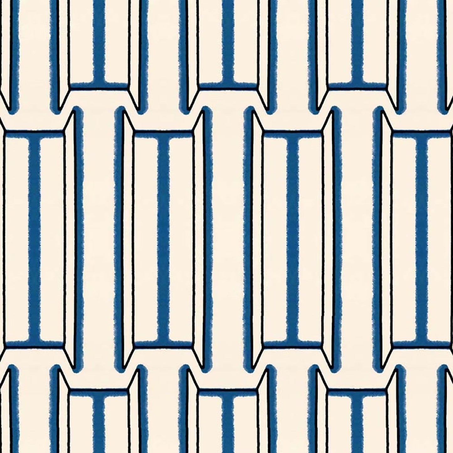 Tangier Wallpaper - White and Blue - Ottoline - W/TAN/101/1 - Premier Wallcovering