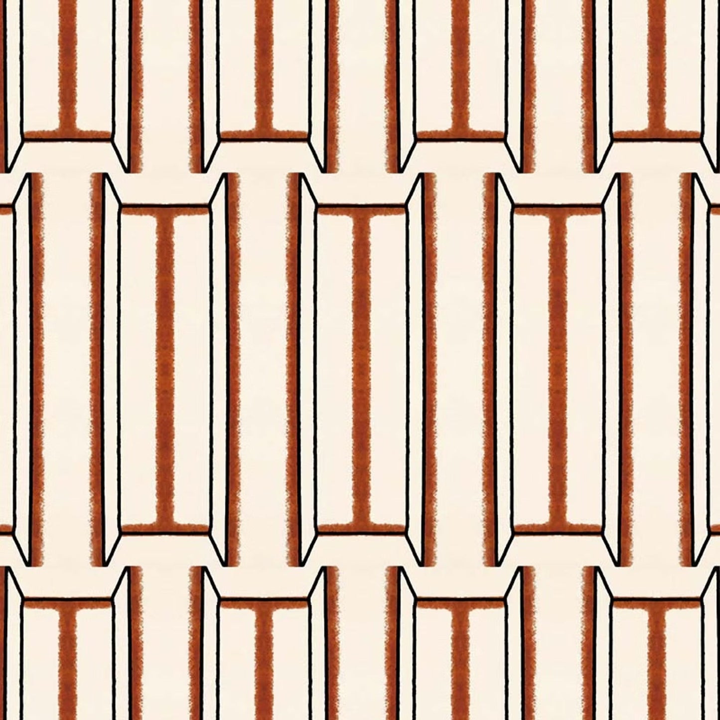 Tangier Wallpaper - White and Brown - Ottoline - W/TAN/101/2 - Premier Wallcovering