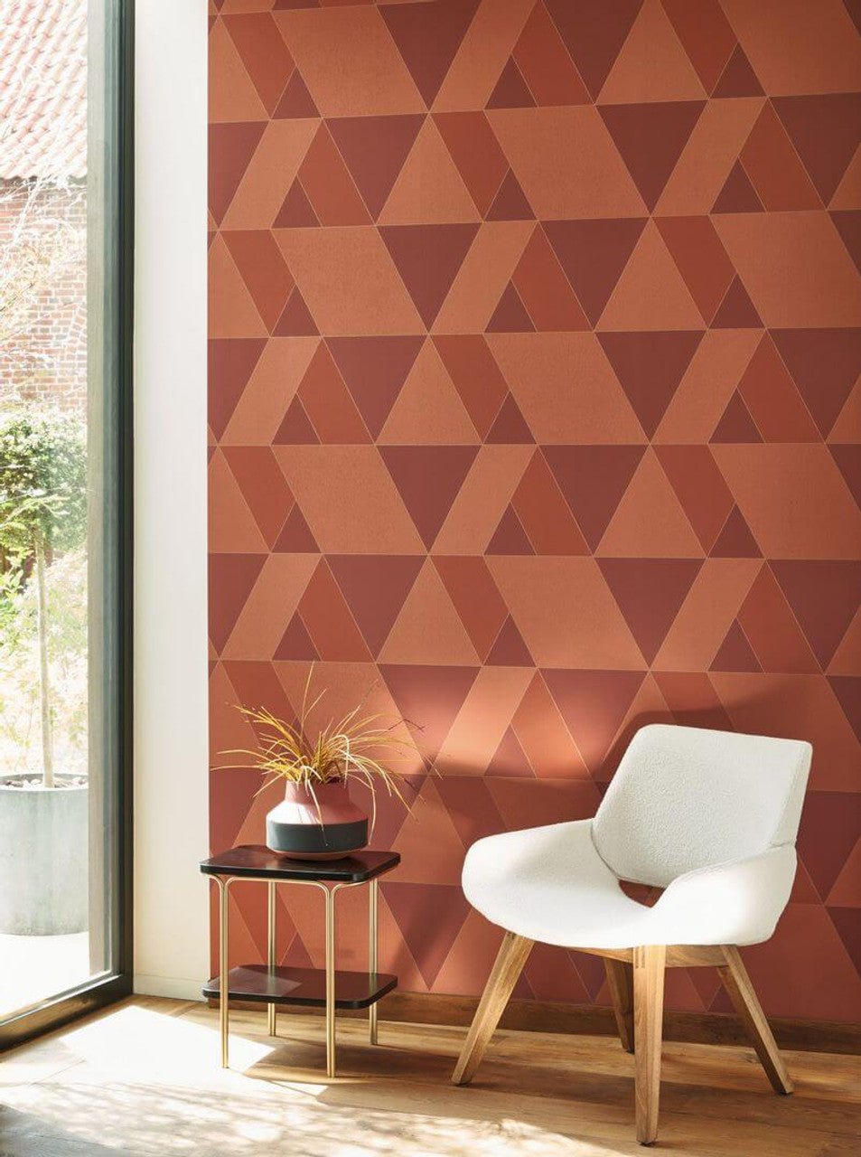 Tangram Perception Wallpaper - Blanc Craie - Casadeco - 86520101 - Premier Wallcovering