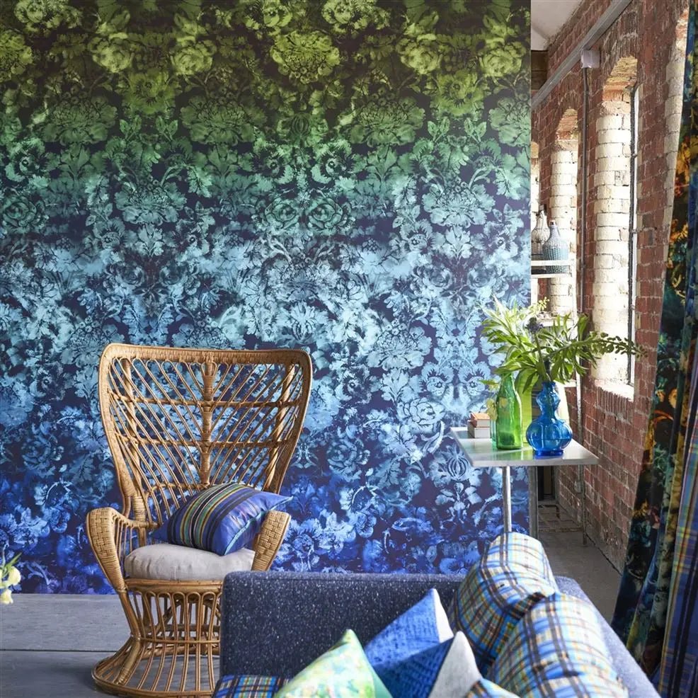 Tarbana Damask Wallpaper - Midnight - Designers Guild - PDG1139/03 - Premier Wallcovering