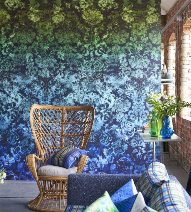Tarbana Damask Wallpaper - Midnight - PDG1139/03 - Designers Guild - Premier Wallcovering