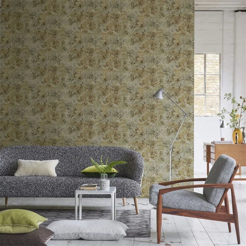 Tarbana Wallpaper - Gold - Designers Guild - PDG1126/03 - Premier Wallcovering