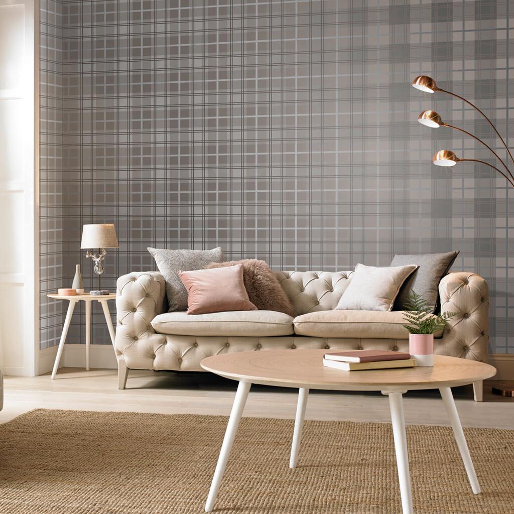 Tartan Wallpaper - Earth - Graham & Brown - 105904 - Premier Wallcovering