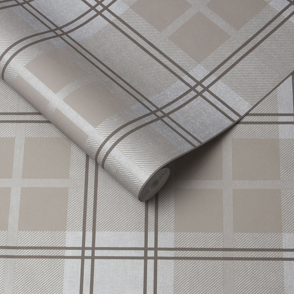 Tartan Wallpaper - Earth - Graham & Brown - 105904 - Premier Wallcovering