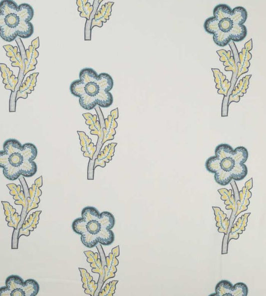 Tashas Trip Fabric - Old Blue - Christopher Farr Cloth - CF115 - 05 - Premier Wallcovering