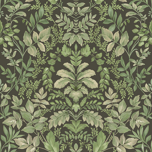 Tavira Wallpaper - Charcoal / Green - Holden Décor - 91693 - Premier Wallcovering