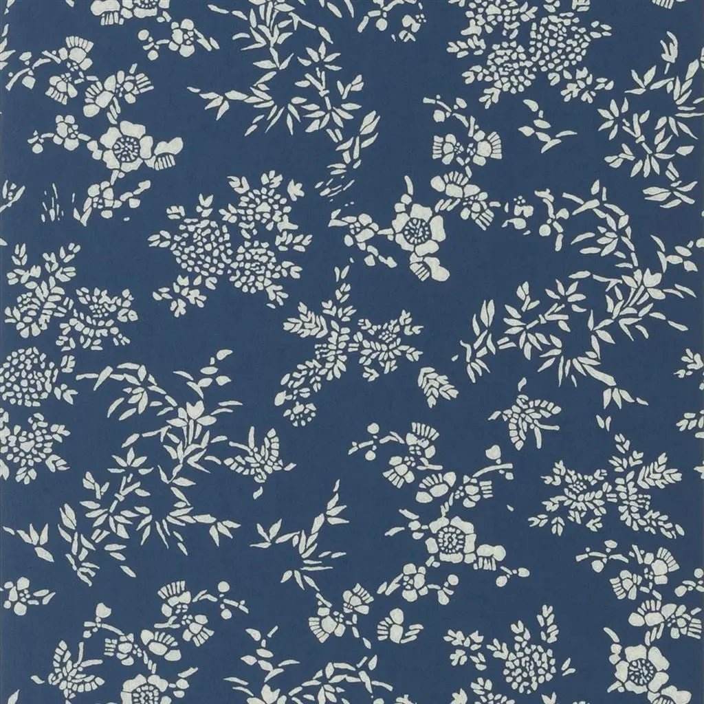 Teabowl Calico Wallpaper - Indigo - Ralph Lauren - PRL5006/01 - Premier Wallcovering