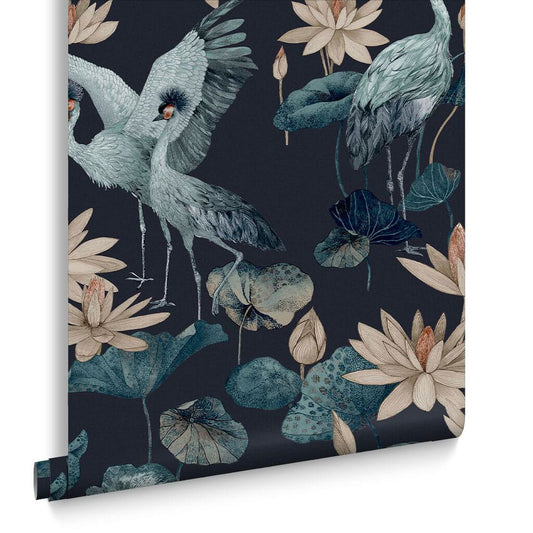 Teien Wallpaper - Navy - Graham & Brown - 115052 - Premier Wallcovering