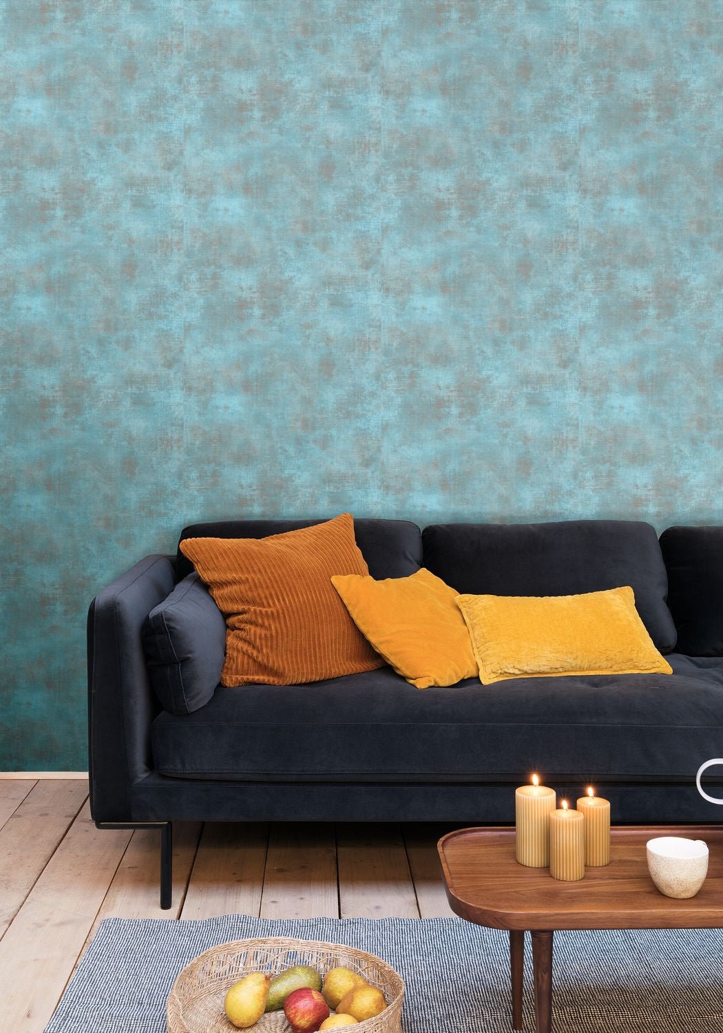 Telas 2 Uni Metalises Wallpaper - Turquoise - Caselio - 102076299 - Premier Wallcovering