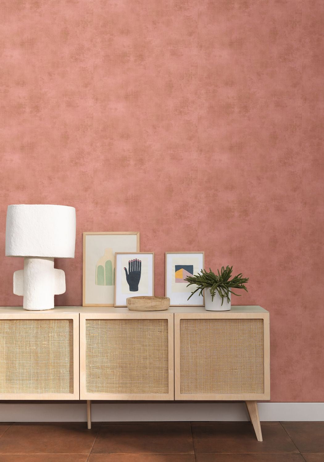 Telas 2 Uni Metalises Wallpaper - Peche - Caselio - 102074028 - Premier Wallcovering