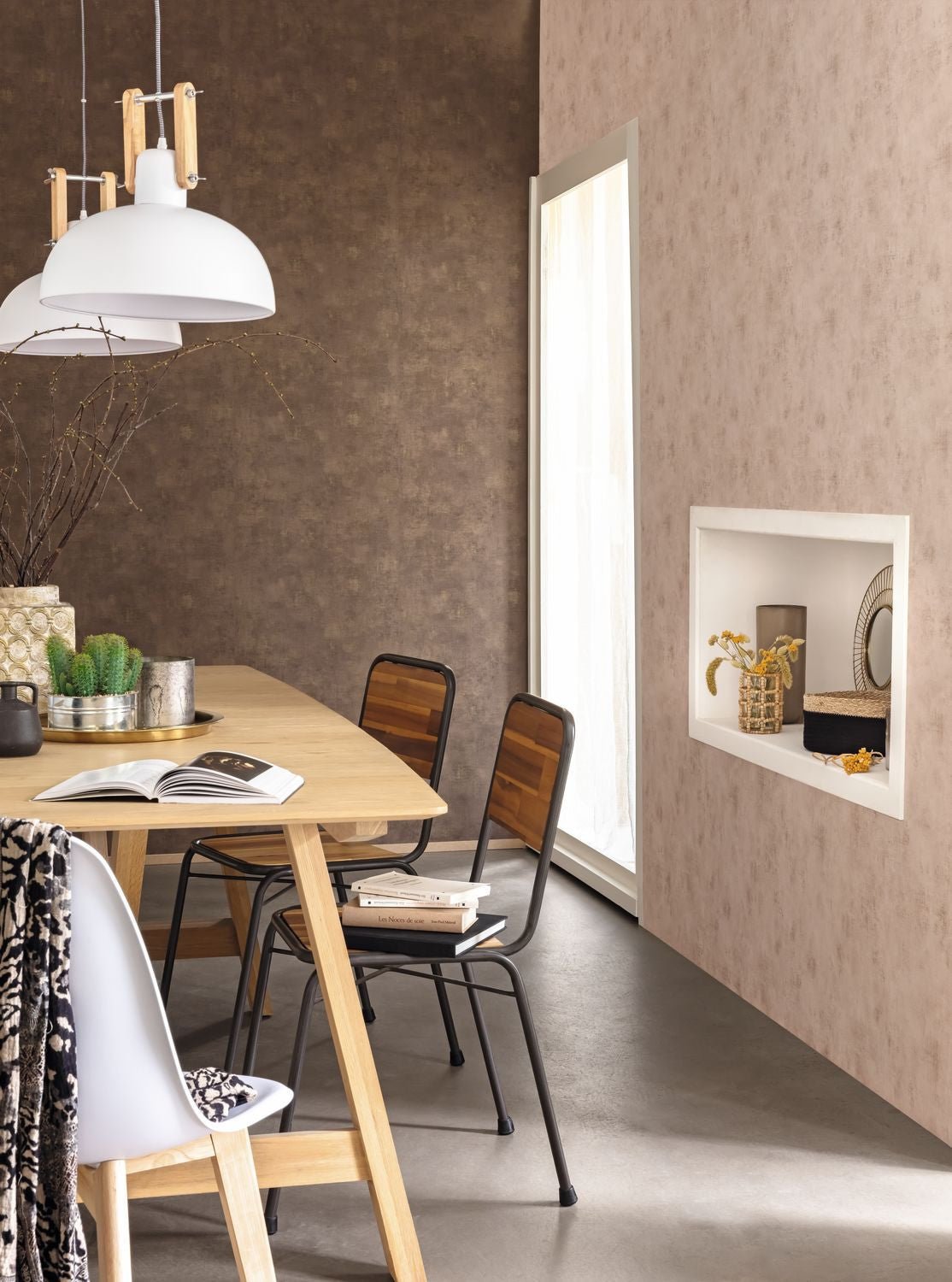 Telas 2 Uni Wallpaper - Moka - Caselio - 102062420 - Premier Wallcovering