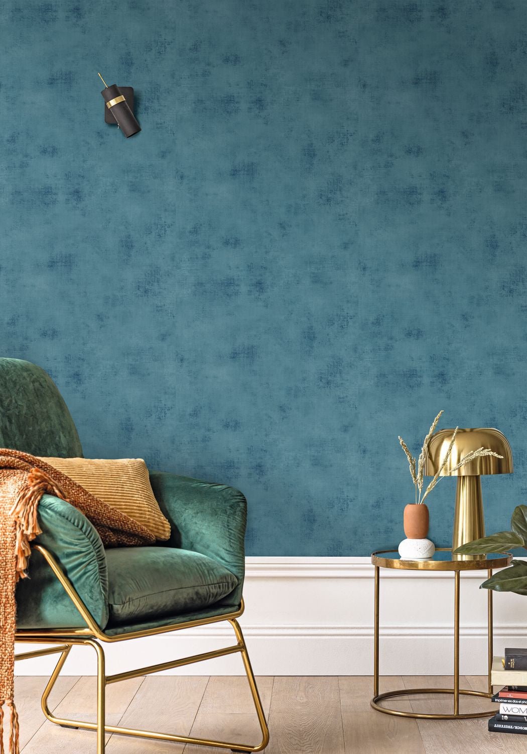 Telas 2 Uni Wallpaper - Bleu Madura - Caselio - 102066490 - Premier Wallcovering