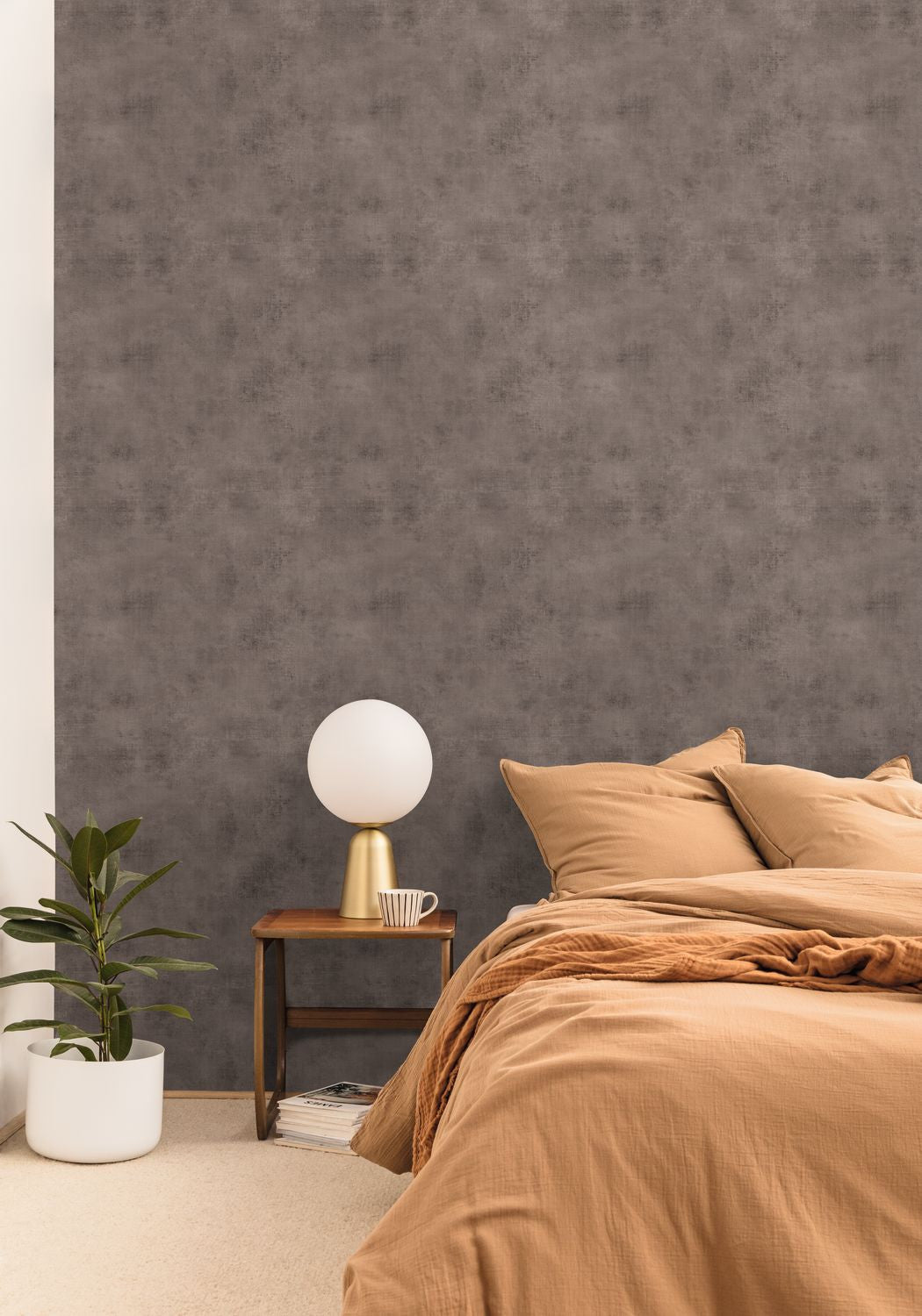 Telas 2 Uni Wallpaper - Brun - Caselio - 102062273 - Premier Wallcovering