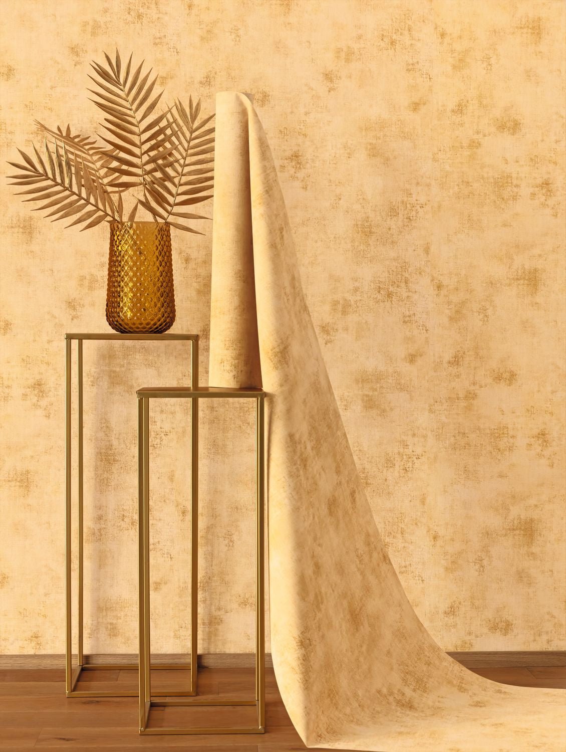 Telas 2 Uni Wallpaper - Ambre - Caselio - 102062669 - Premier Wallcovering