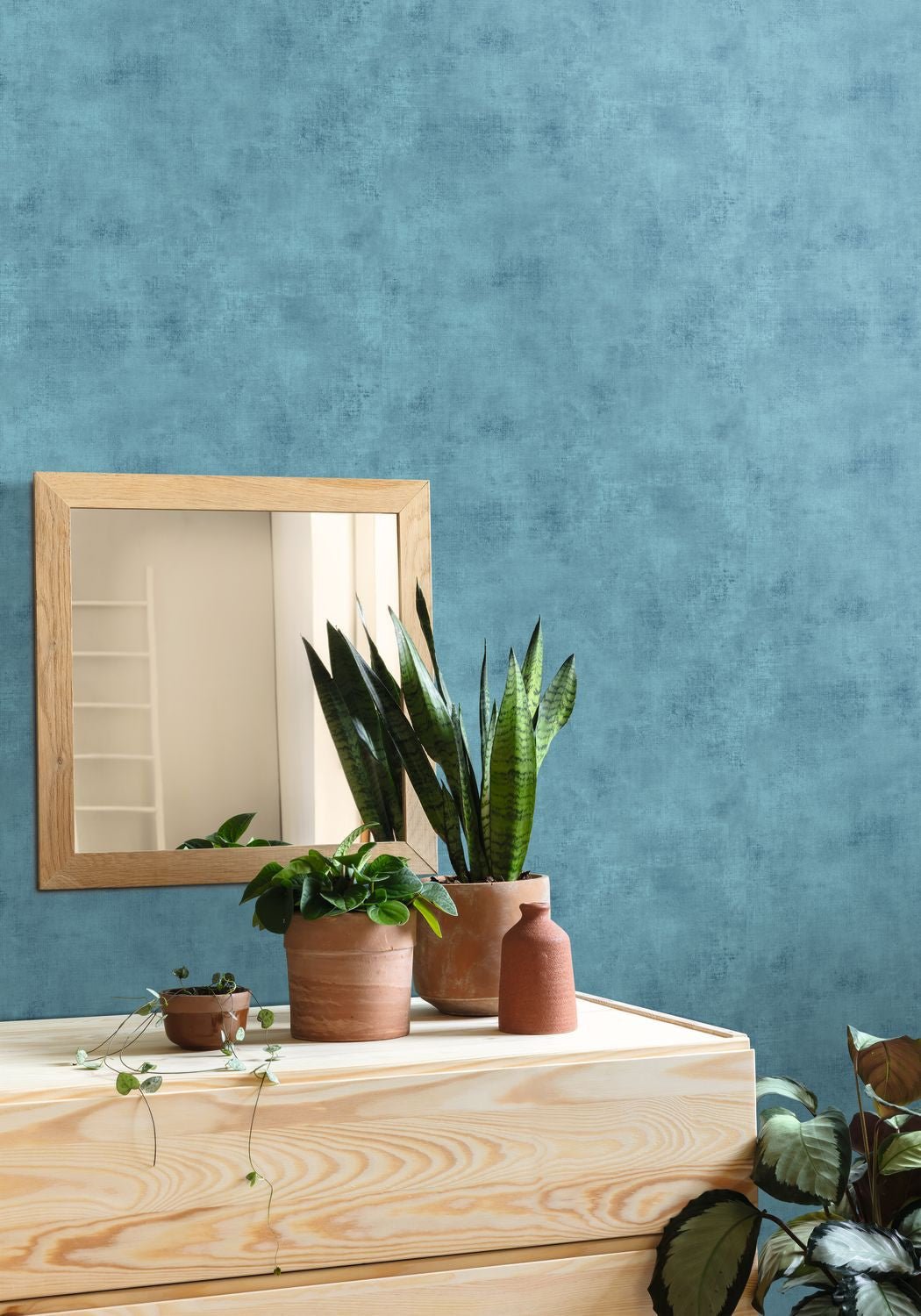 Telas 2 Uni Wallpaper - Bleu Gris - Caselio - 102066280 - Premier Wallcovering