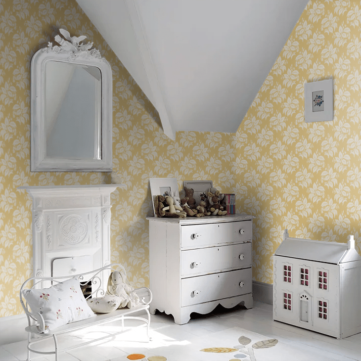 Tengberska Wallpaper - Yellow - Boråstapeter - 8057 - Premier Wallcovering