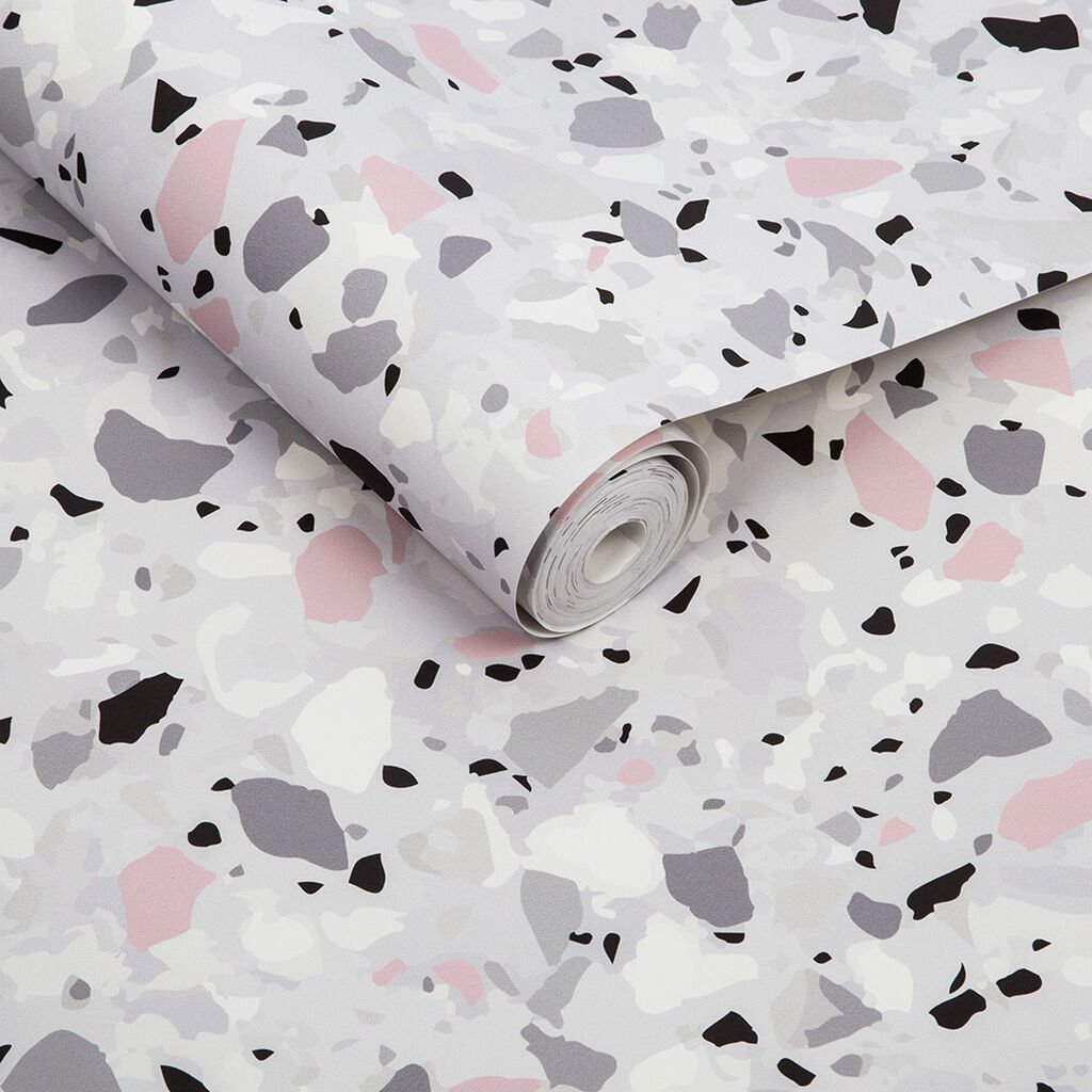 Terrazzo Wallpaper - Pink - Graham & Brown - 104536 - Premier Wallcovering