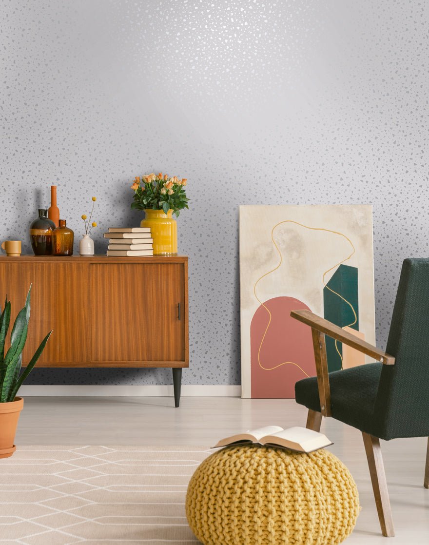 Terrazzo Wallpaper - Grey/Silver - Holden Décor - 12730 - Premier Wallcovering