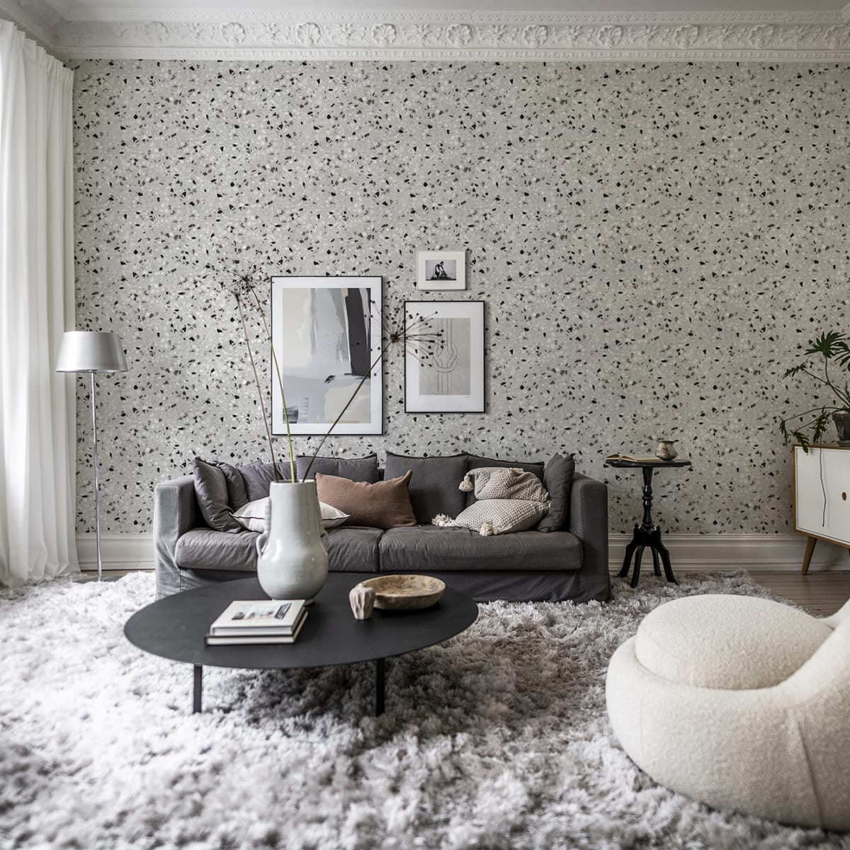 Terrazzo Wallpaper - Grey - Rebel Walls - R18571 - Premier Wallcovering