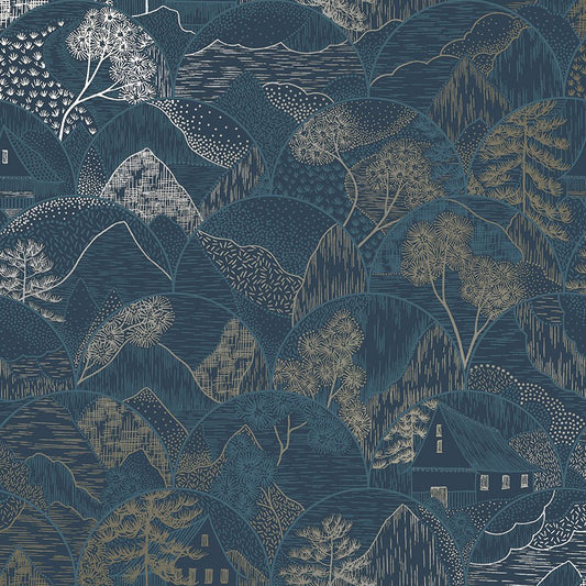 Teshio Wallpaper - Navy - Holden Décor - 65880 - Premier Wallcovering