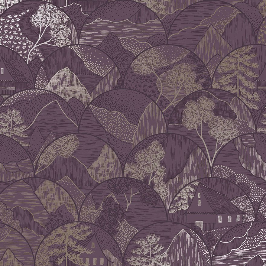 Teshio Wallpaper - Plum - Holden Décor - 65882 - Premier Wallcovering