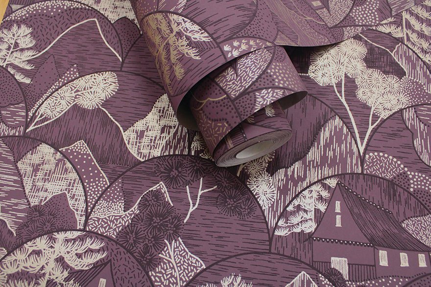 Teshio Wallpaper - Plum - Holden Décor - 65882 - Premier Wallcovering