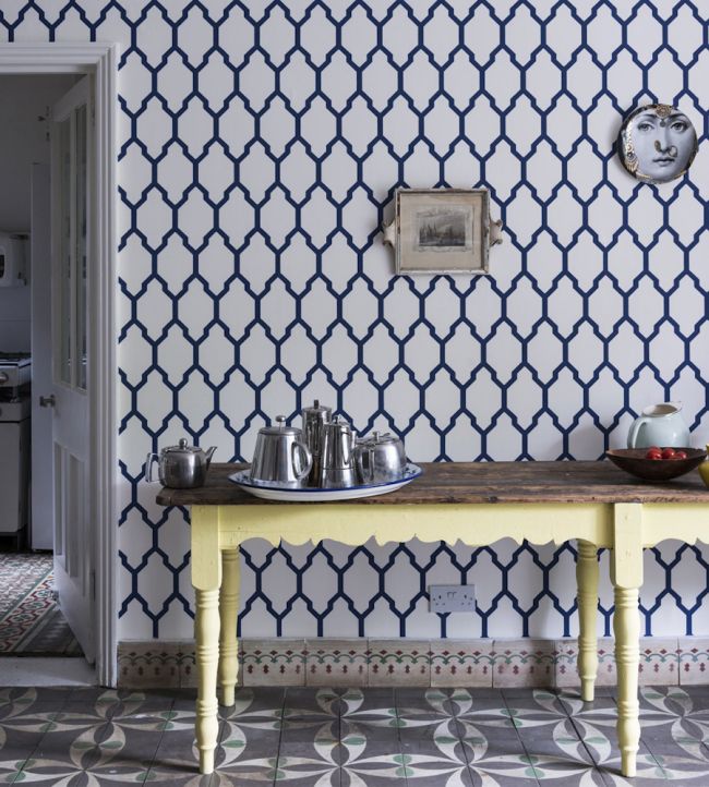 Tessella Wallpaper - Blue - 3604 - Farrow & Ball - Premier Wallcovering