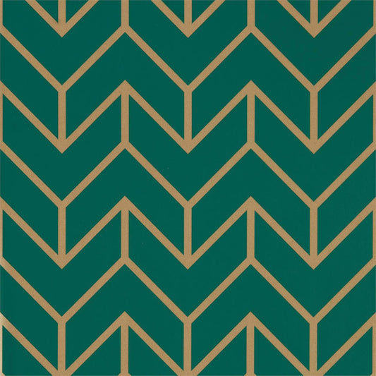 Tessellation Wallpaper - Teal/Gold - HMWF111984 - Harlequin - Premier Wallcovering