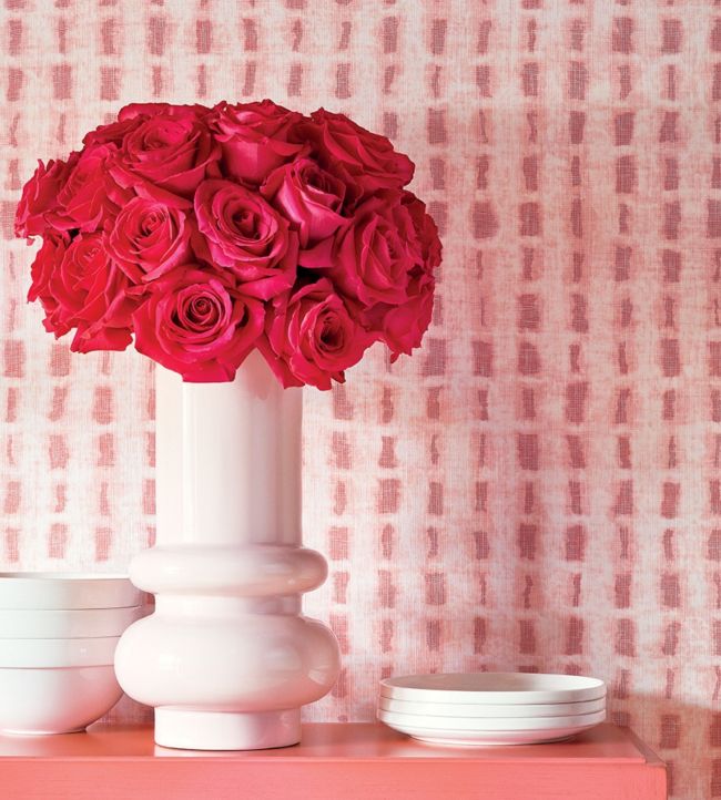 Tessuto Wallpaper - Pink - Thibaut - T10470 - Premier Wallcovering