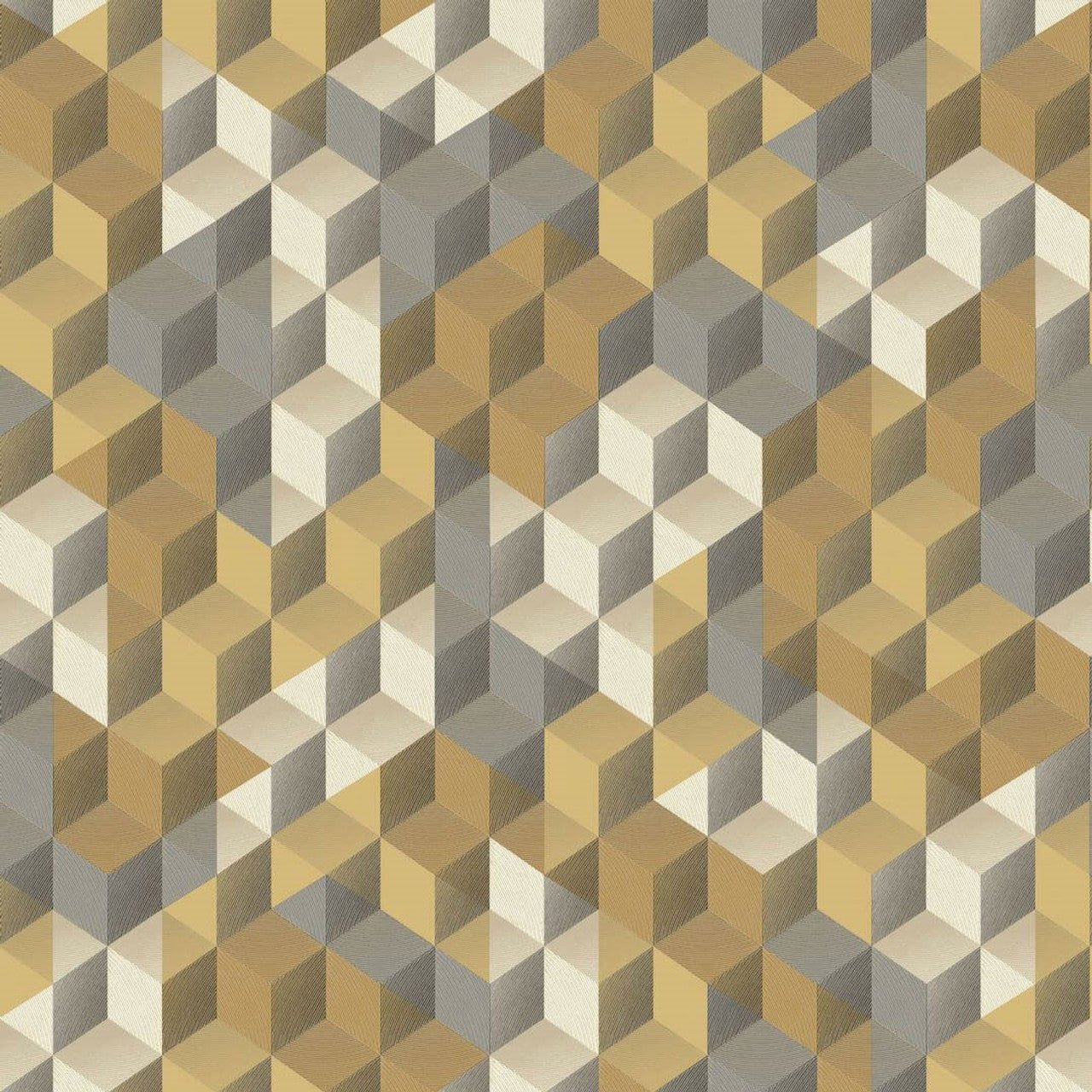 Tetrimino Perception Wallpaper - Jaune Ocre - Casadeco - 86482422 - Premier Wallcovering