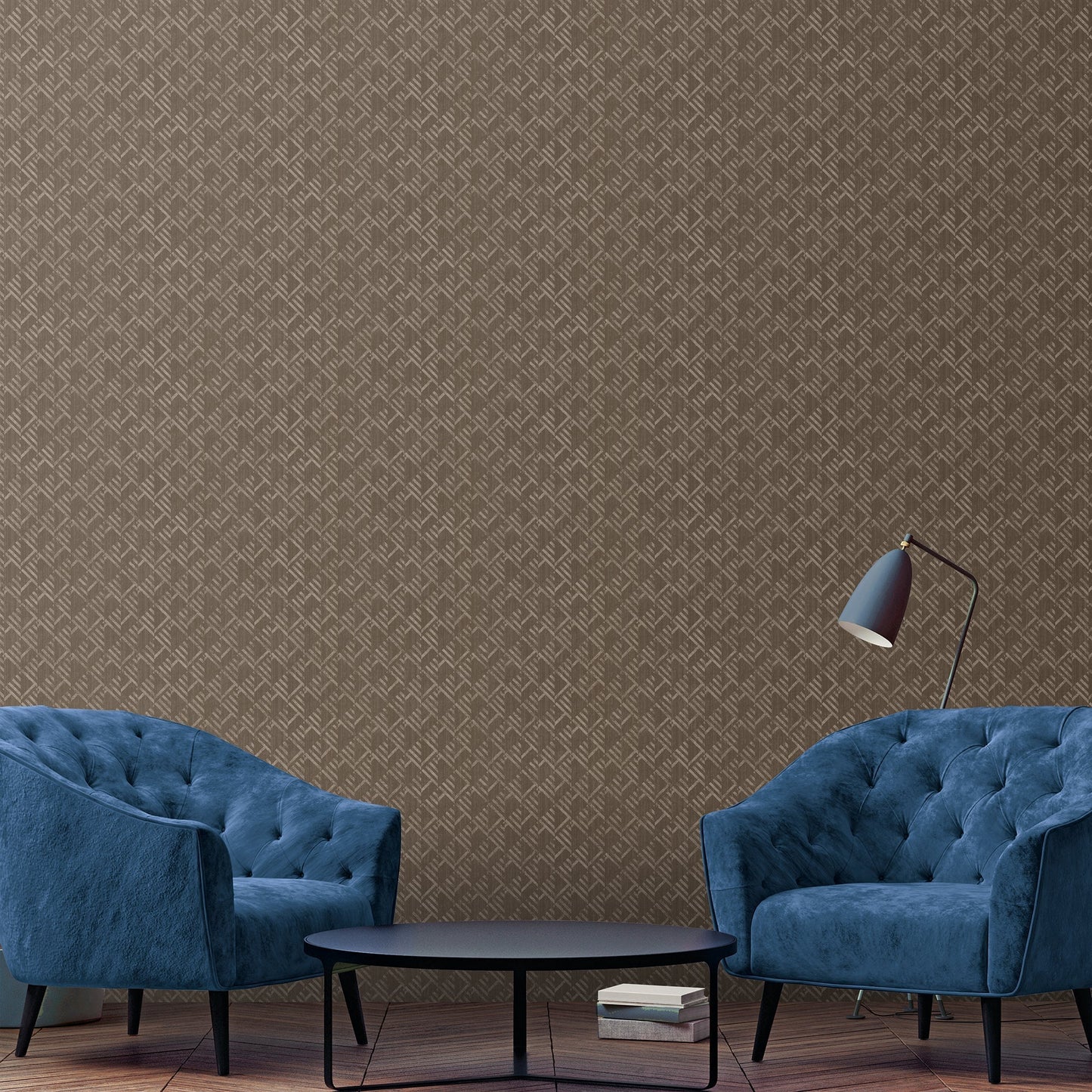 Texstyle Block Flock Wallpaper - Brown - Galerie - G56579 - Premier Wallcovering