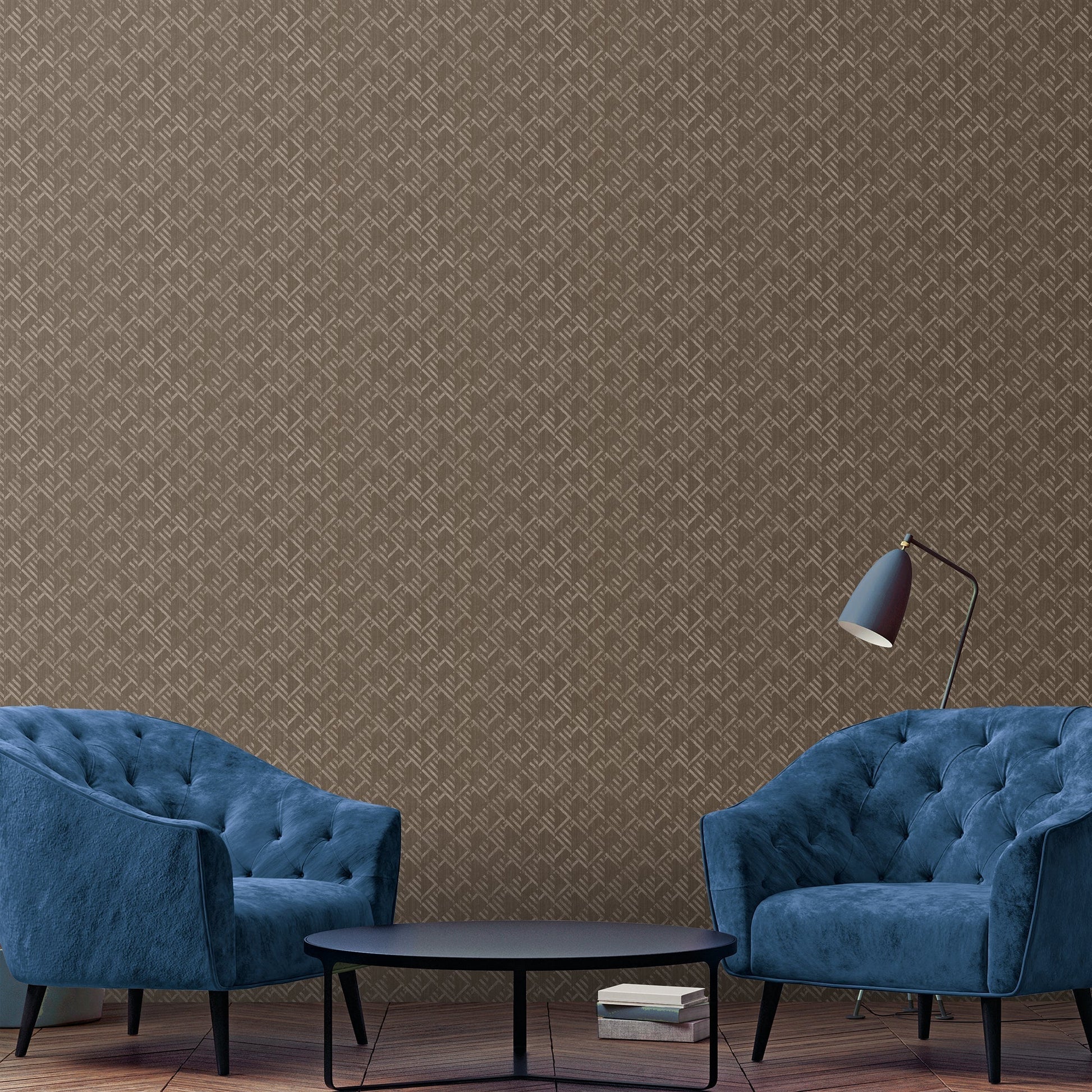 Texstyle Block Flock Wallpaper - Brown - Galerie - G56579 - Premier Wallcovering