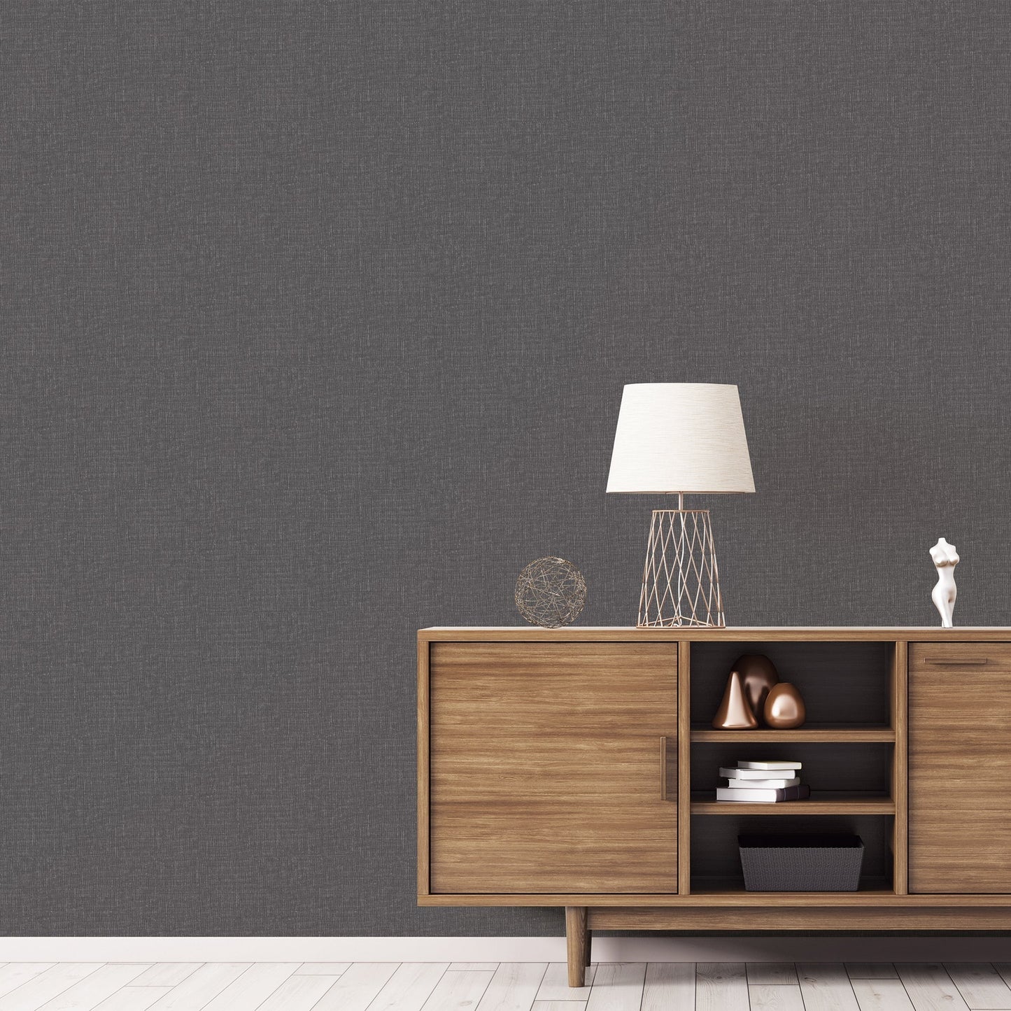 Texstyle Hex Texture Wallpaper - Black / Silver Metallic - Galerie - G56612 - Premier Wallcovering