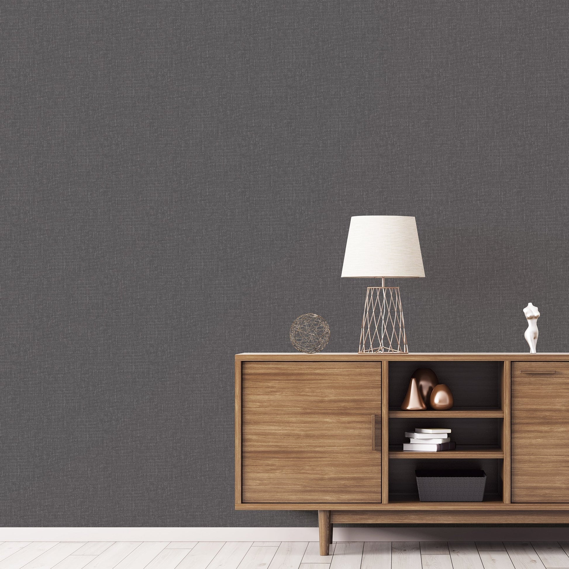 Texstyle Hex Texture Wallpaper - Black / Silver Metallic - Galerie - G56612 - Premier Wallcovering