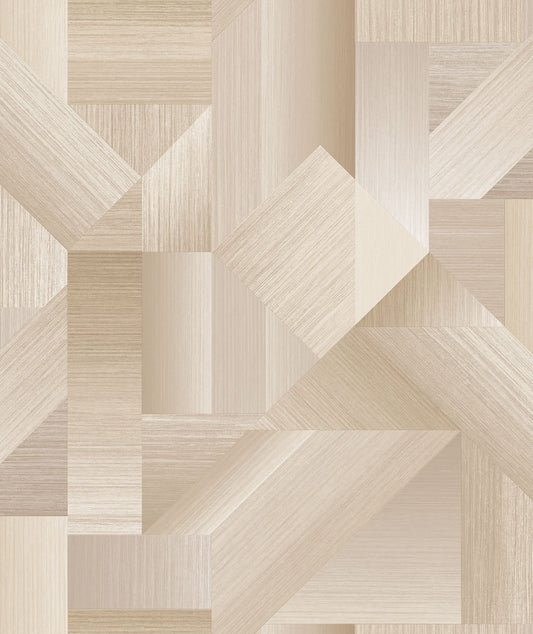 Texstyle Shape Shifter Wallpaper - Beige / Metallic ink - Galerie - G56623 - Premier Wallcovering