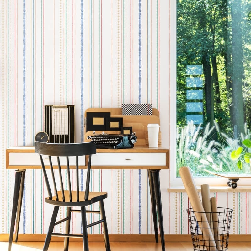 Textured Stripe Wallpaper - Royal Mix - Hoopla Walls - HWA1323W - Premier Wallcovering